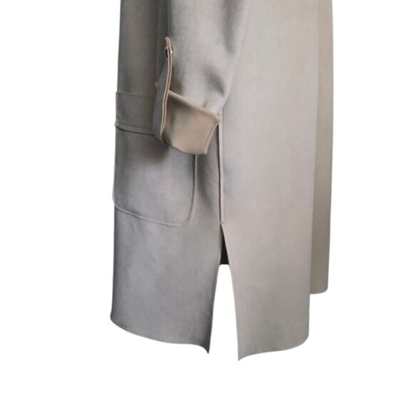 Bershka Beige Faux Suede Trench Coat Small New - Picture 6 of 12